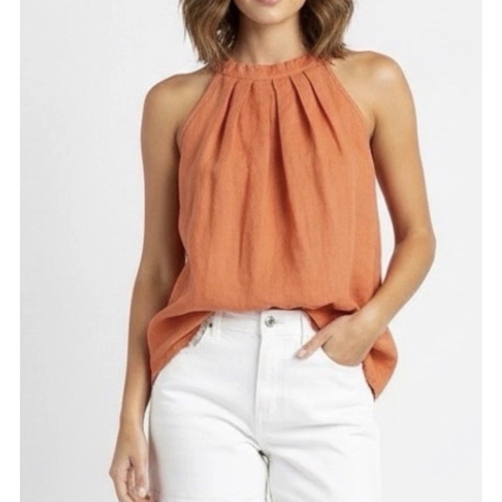 Bellambra Linen Halter Neck Sleeveless Blouse Top Boho Lagenlook Coastal Sz L